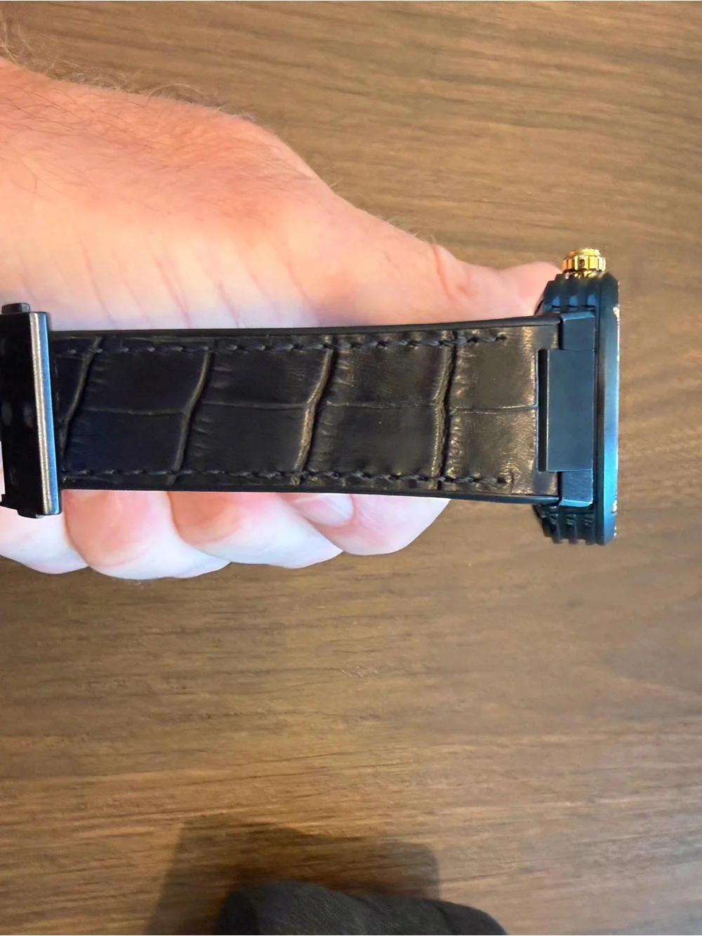 Salvatore Ferragamo Navy Blue and Gold Men's Watch.